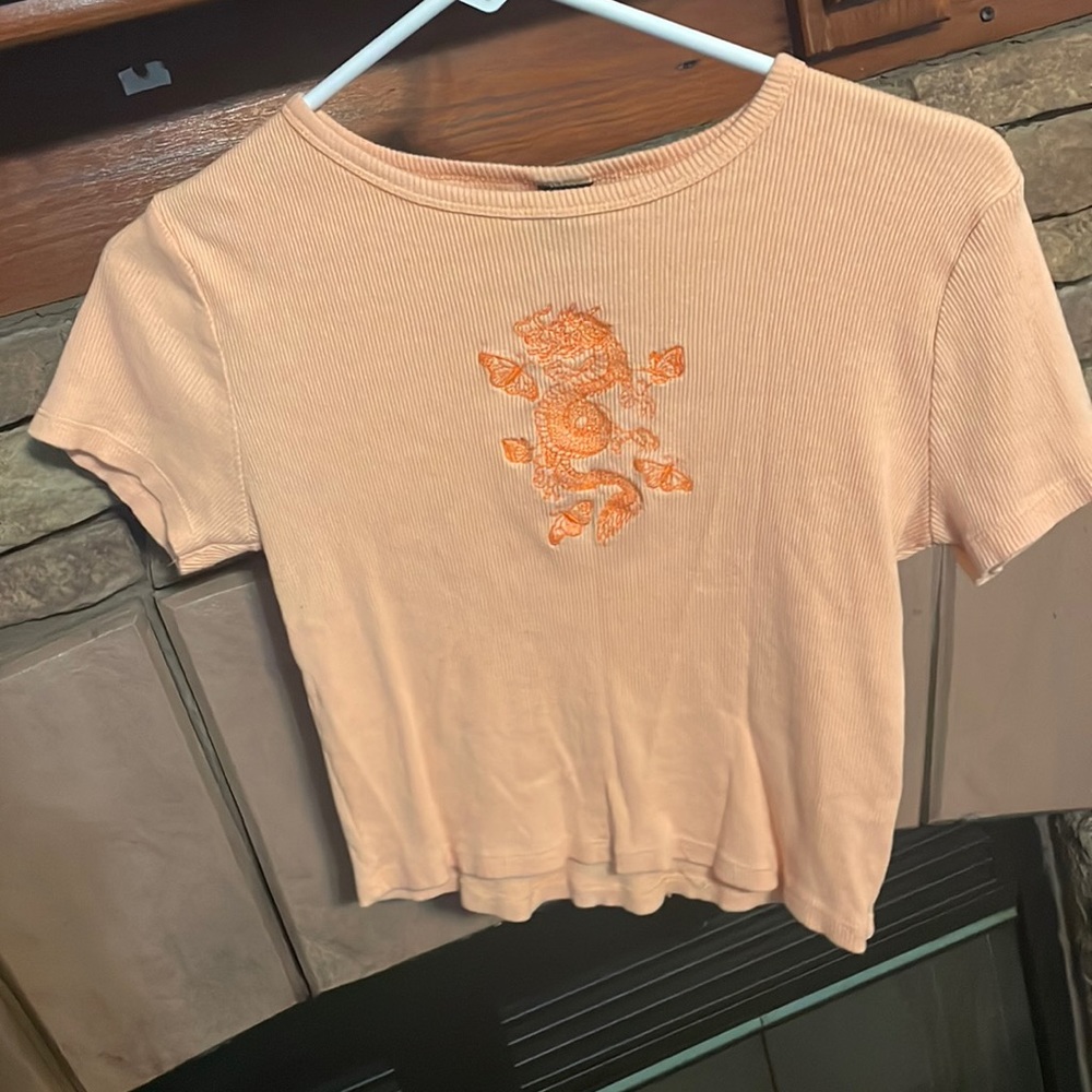 orange crop top